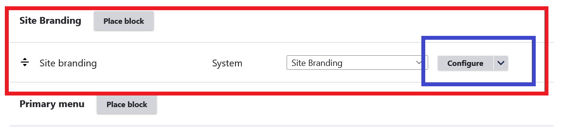Configure site branding block