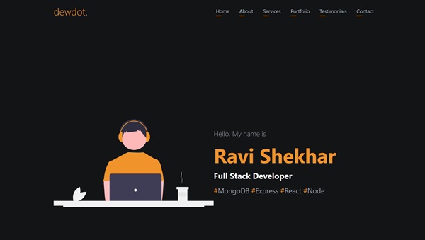 Folio React Dark Portfolio Template